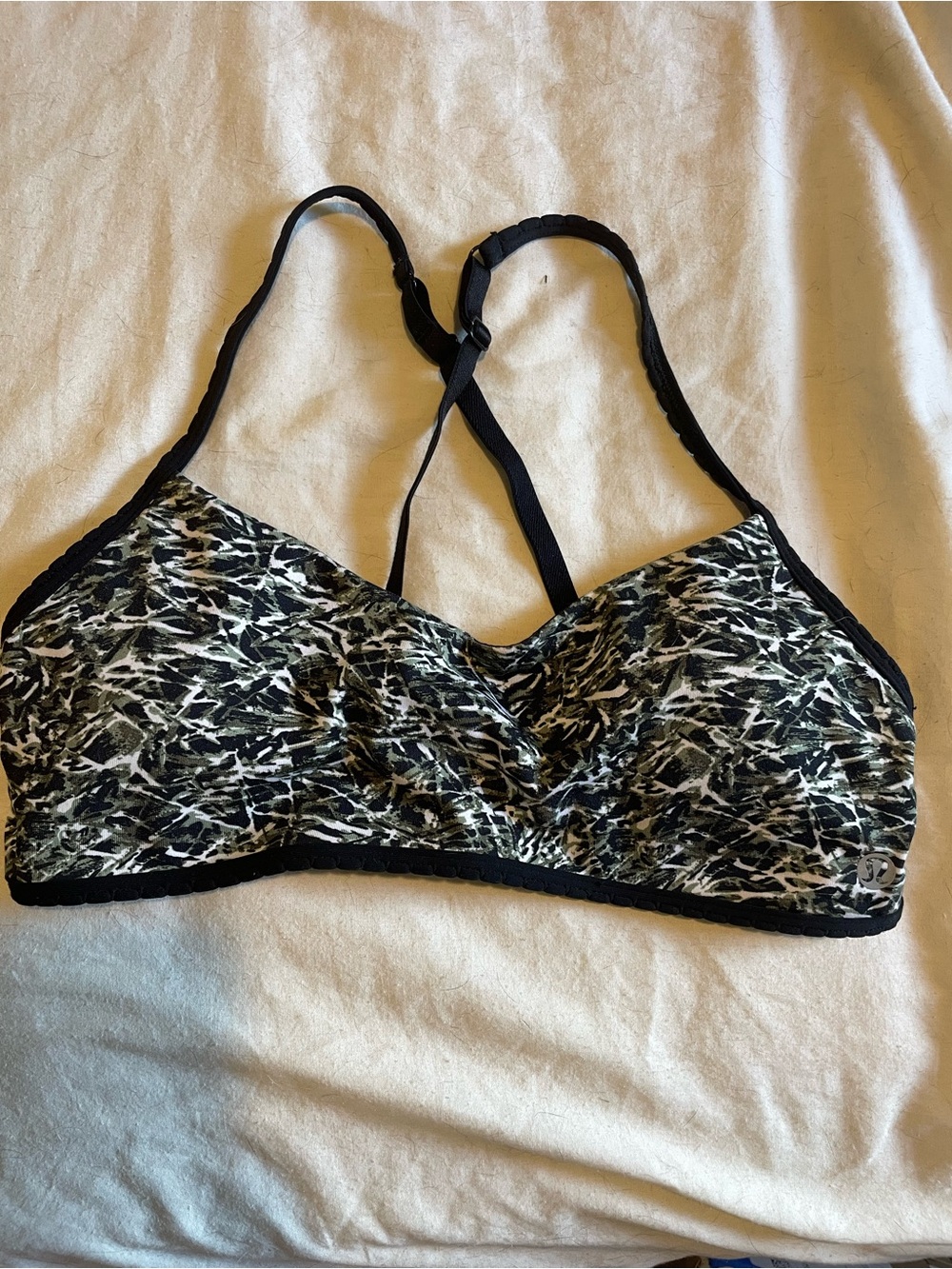 Lululemon💎NWOT💎Hot Spell Bra✨Mini Ripple Desert Olive Fatigue Green Black✨sz 6